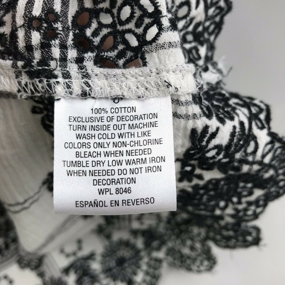 Style & Co White Gauze Eyelet Trim Knit Blouse XL - Picture 5 of 7